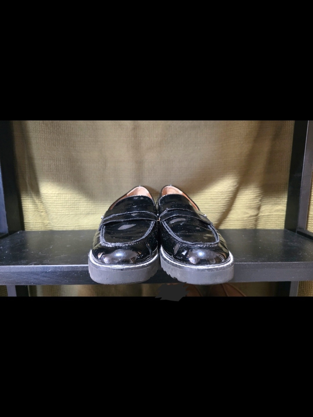 Franco Sarto Black Patent Leather Women's Loafers